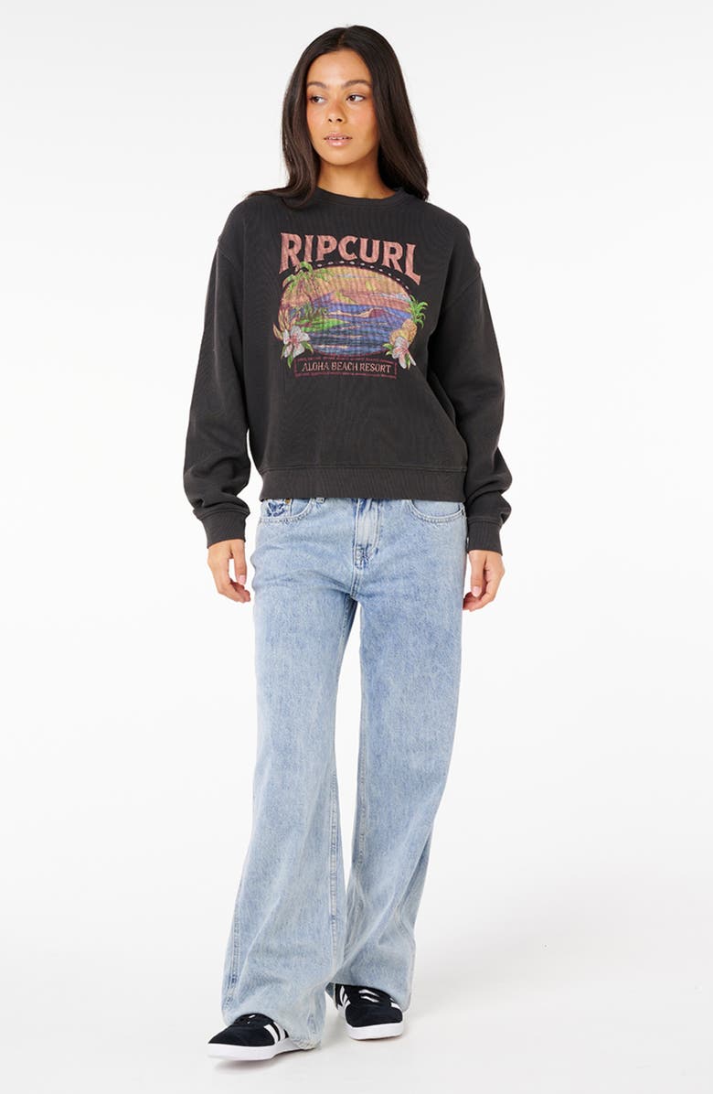 Rip Curl Sunset Relaxed Graphic Sweatshirt, Alternate, color, Resort Washed Black