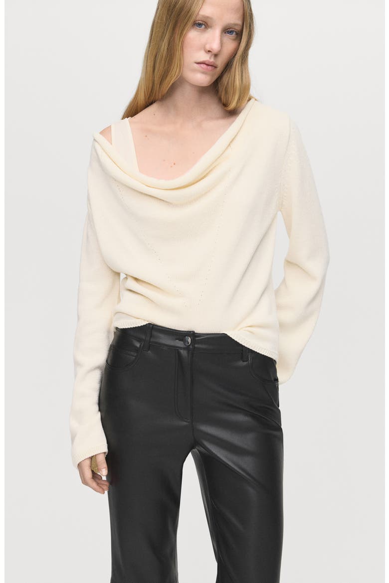 Connie Flared Faux Leather Pants, Alternate, color, BLACK
