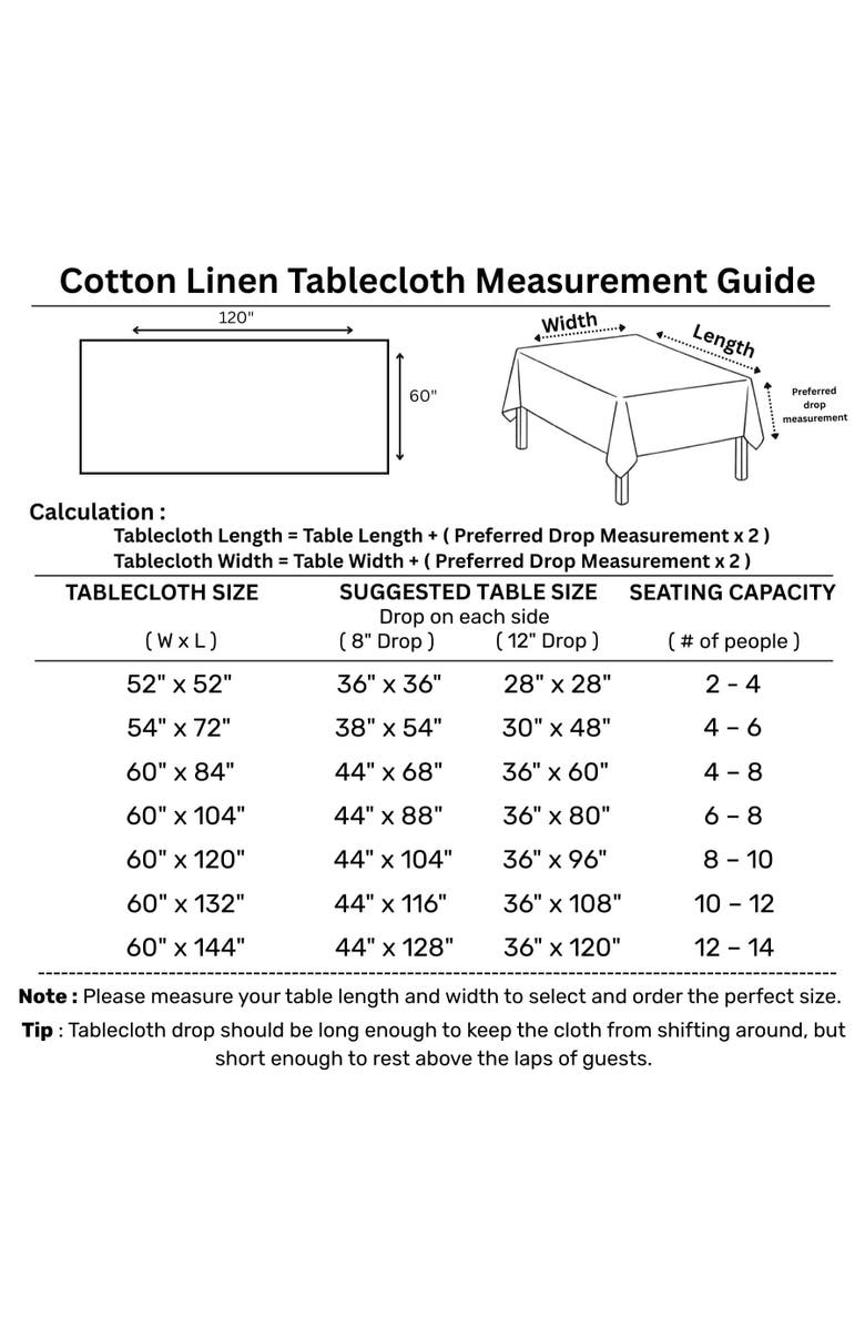 Solino Home Cotton Linen Tablecloth - Dru, Alternate, color, Black