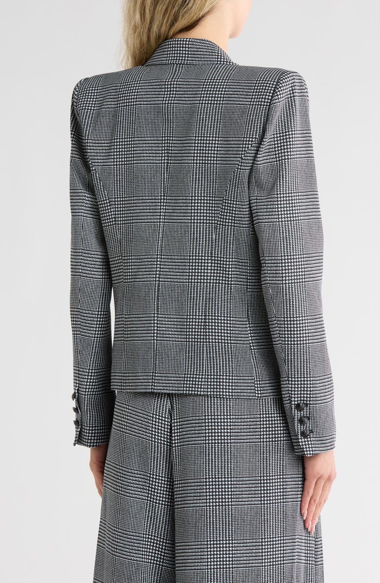 L'AGENCE Atmore Houndstooth Double Breasted Blazer, Alternate, color, White/ Black Glen Plaid