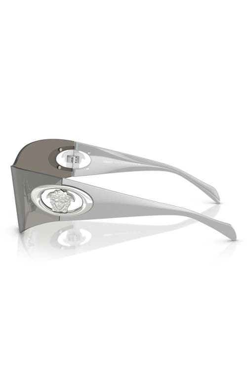 Versace 142mm Pillow Shield Sunglasses In Silver