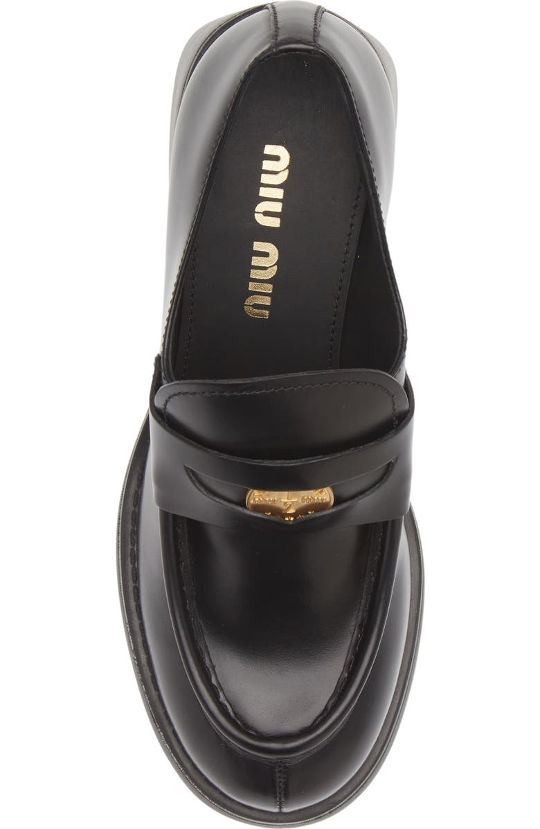 Miu Miu Block Heel Penny Loafer, Alternate, color,