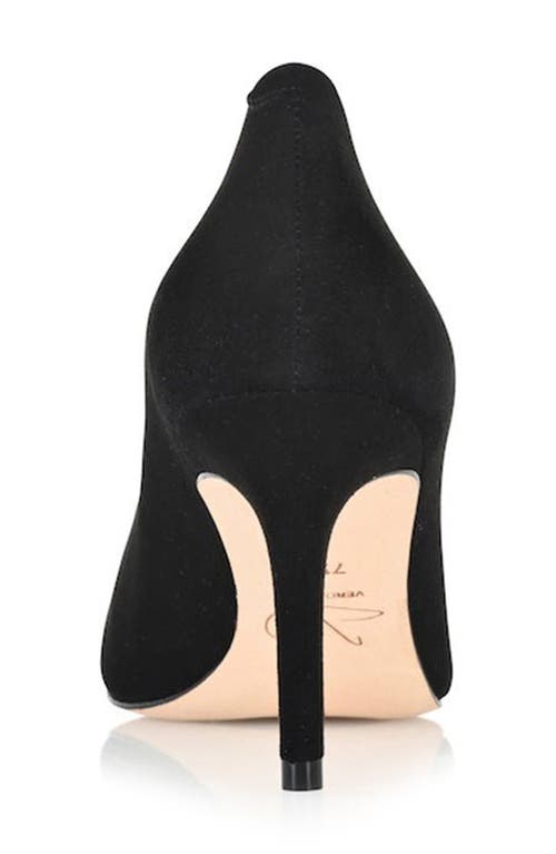 Joan Oloff Deborah Pointed Toe Pump In Black Suede