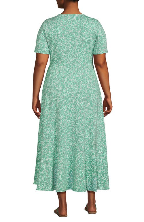 LANDS' END LANDS' END COTTON MODAL VNECK WRAP MINI DRESS 