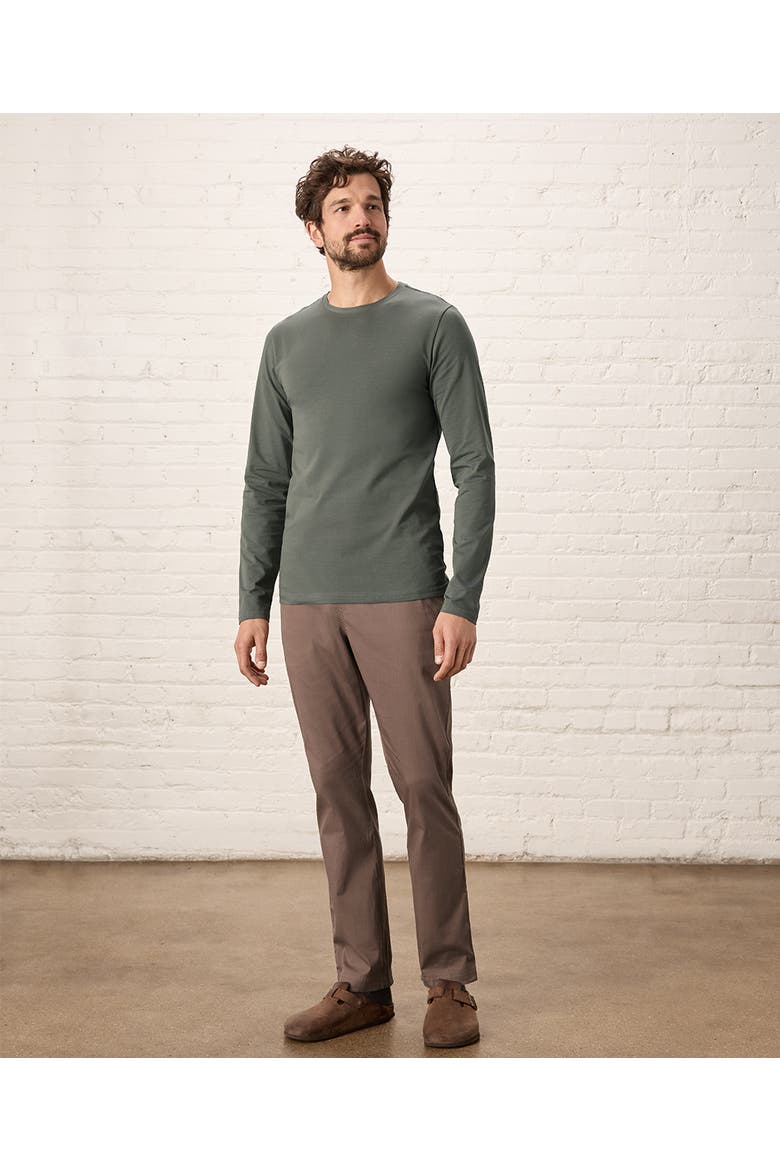 Organic Cotton Luxe Stretch Jersey Slim Long Sleeve Tee, Alternate, color, Castor Grey