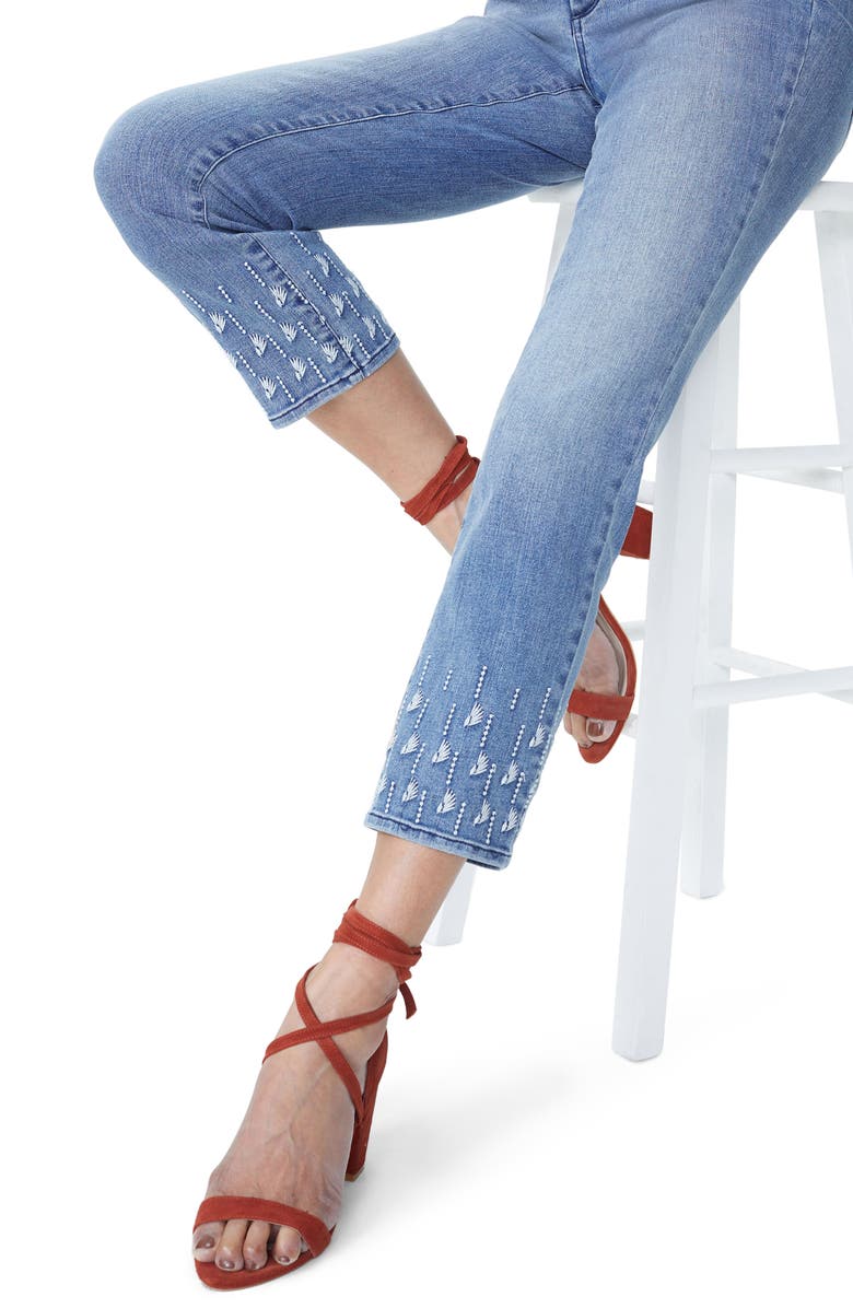 NYDJ Sheri Embroidered Stretch Slim Ankle Jeans, Alternate, color, 