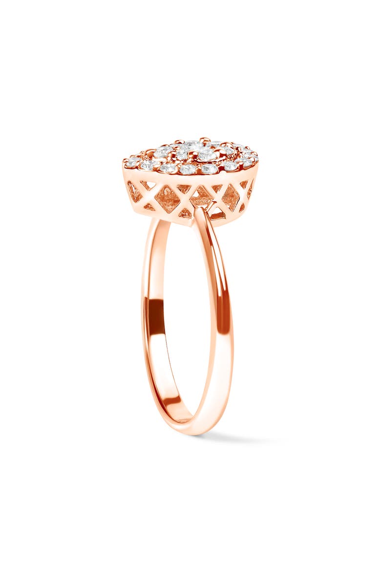 10K Rose Gold 3/8 Cttw Round-Cut Diamond Pear Halo Promise Ring, Alternate, color, Rose Gold