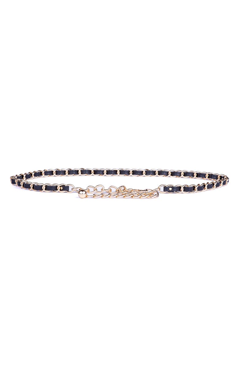 Linea Pelle Drape Chain Belt, Main, color,