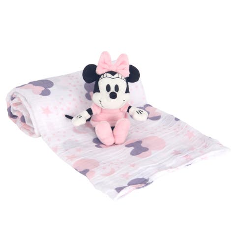 Disney Baby Minnie Mouse Muslin Swaddle Blanket & Plush Gift Set