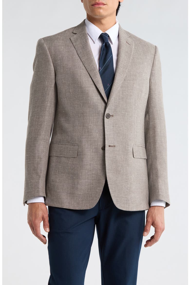 Two-Button Wool & Linen Blend Sport Coat, Main, color, TAN
