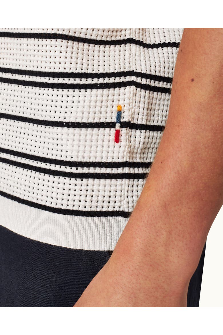 Roddy Stripe Polo Shirt, Alternate, color, White/Night Iris