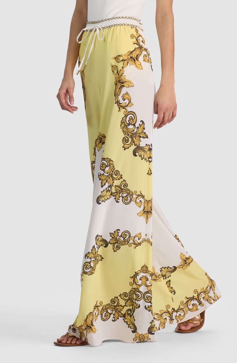 Alice + Olivia Ojai Print Palazzo Pants, Alternate, color, Golden Coast