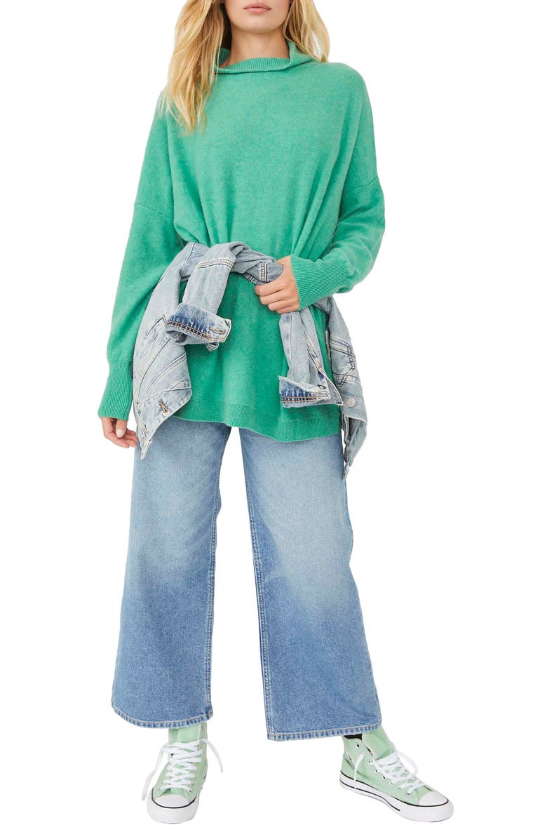 Free People Ottoman Oversize Cashmere Sweater, Main, color, Emerald Sea