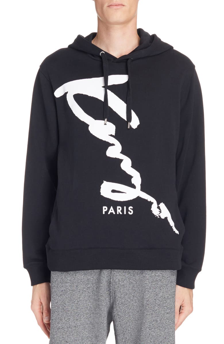 KENZO Cursive Logo Graphic Hoodie, Alternate, color, 