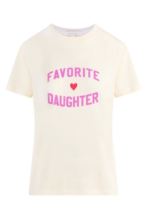 Favorite Daughter Logo Graphic Tee In White Rouge