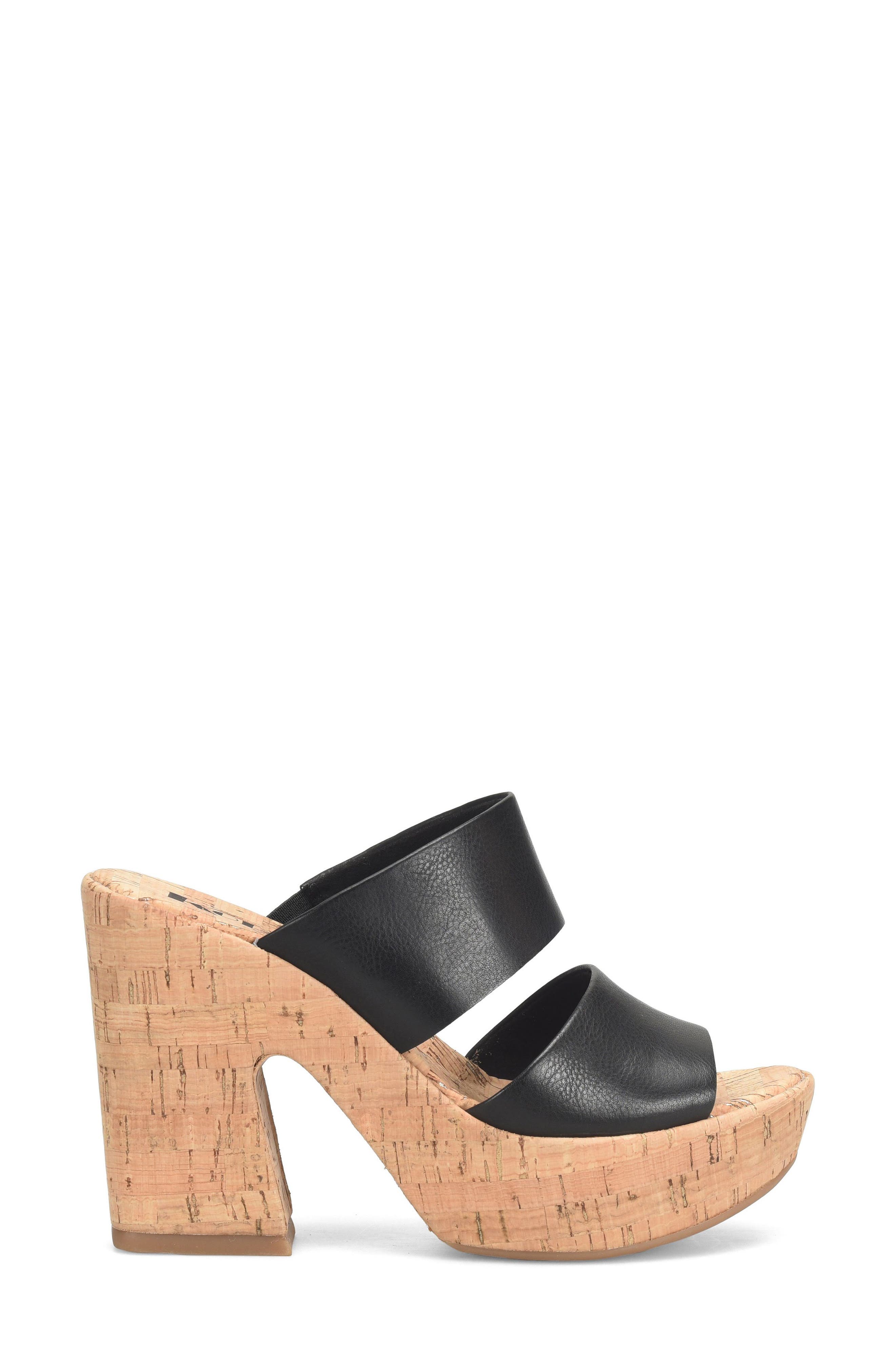 KORKS Dezi Cork Platform Sandal, Alternate, color, Black