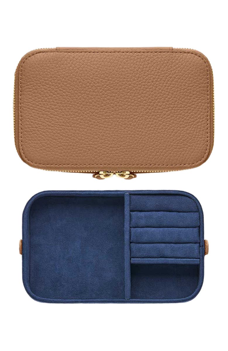 MAISON de SABRÉ Leather Jewellery Case, Alternate, color, Sandstone Brown