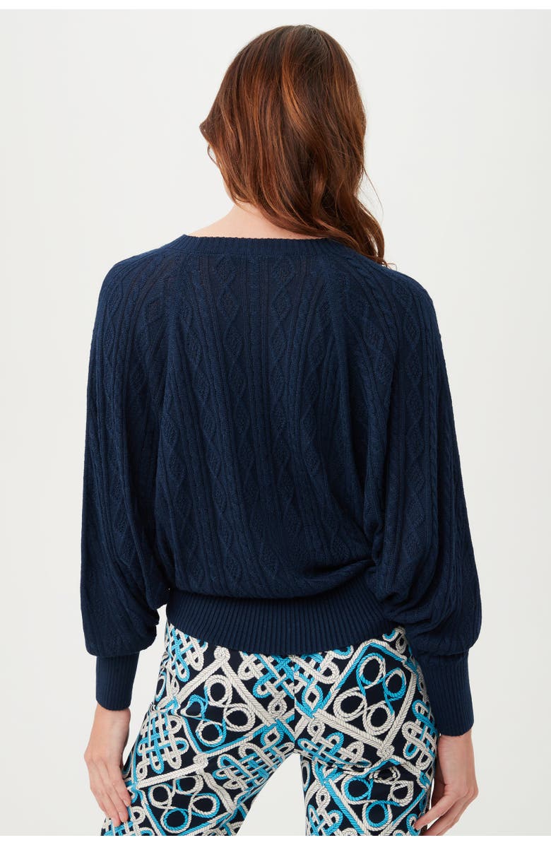 Trina Turk Blue Cove Cable Knit Pullover, Alternate, color, Papillon Pink