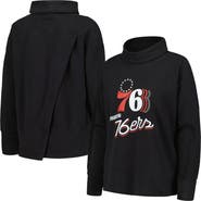 LEVELWEAR Women's Levelwear Black Philadelphia 76ers Sunset Pullover Sweatshirt