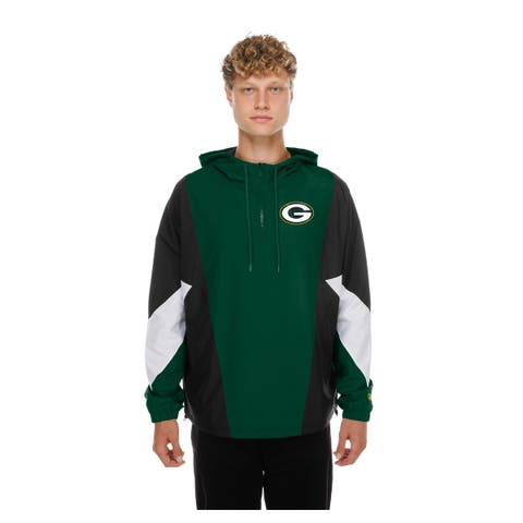 Men's New Era  Green Green Bay Packers Quarter-Zip Windbreaker Jacket