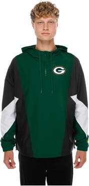 New Era Men's New Era Green Green Bay Packers Quarter-Zip Windbreaker Jacket