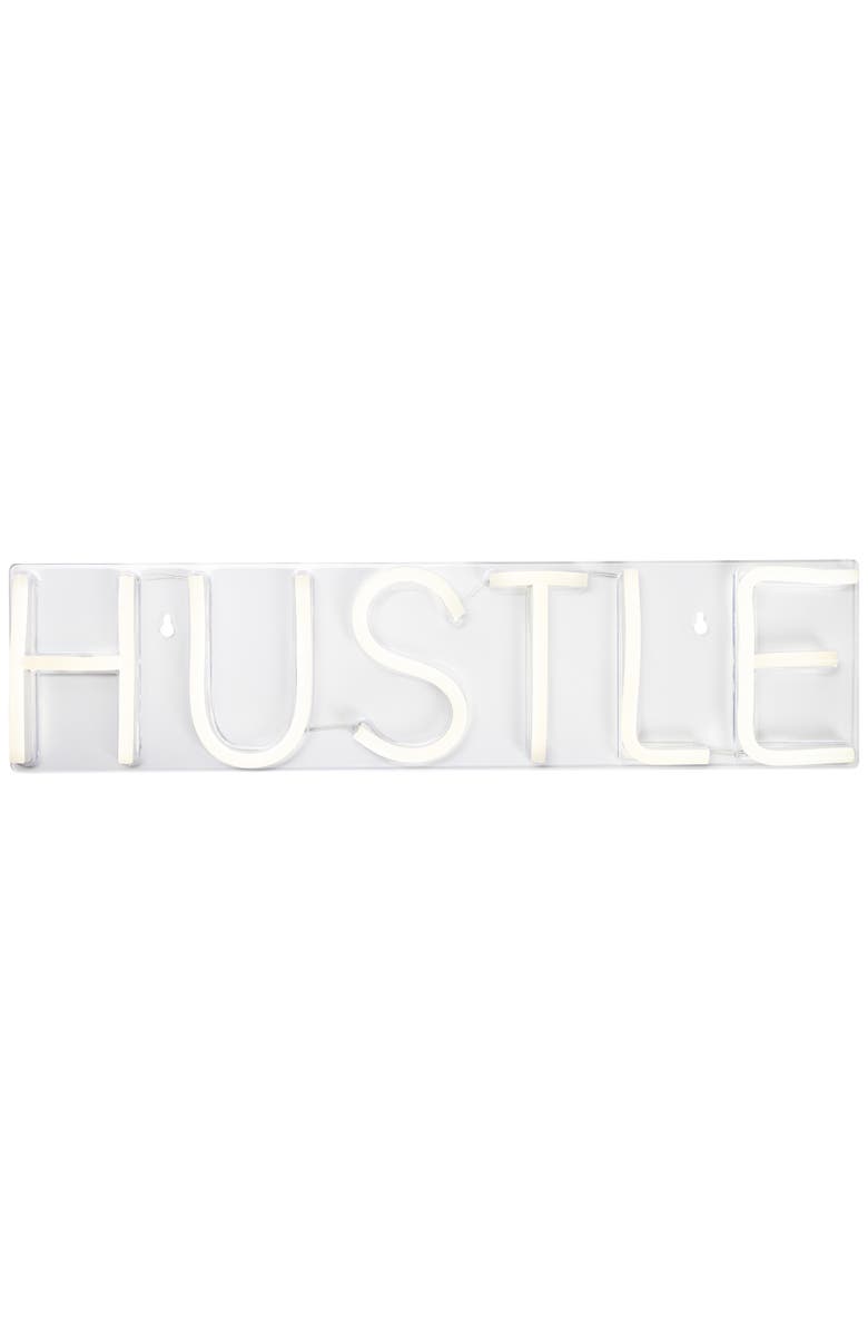 Northlight LED Hustle Neon Lighted Wall Sign - 20" - White, Main, color, White