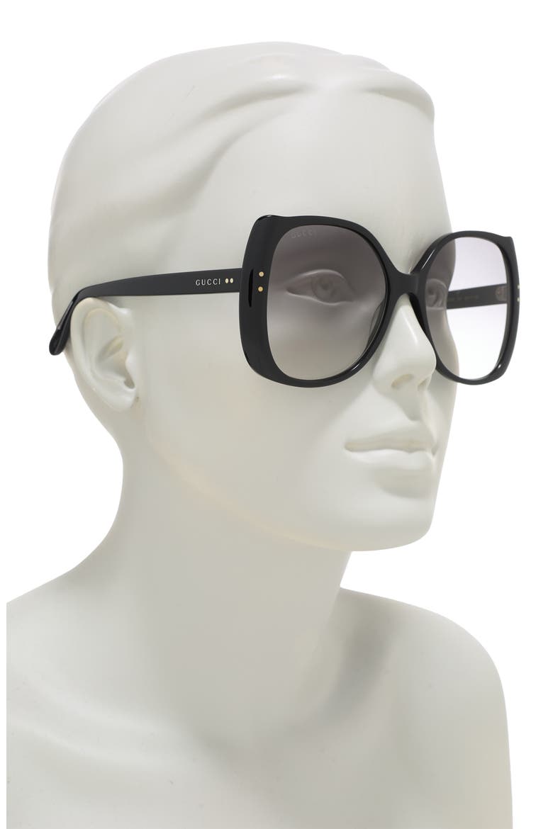 56MM Round/Oval Sunglasses, Alternate, color, BLACK GREY