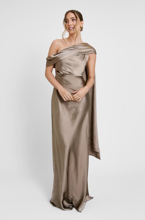 Drape One Shoulder Bridesmaid Dress