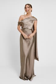 Six Stories Drape One Shoulder Bridesmaid Dress