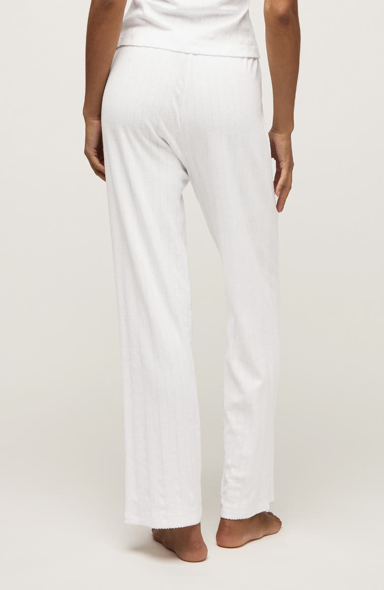 Petite Plume Pima Cotton Pointelle Pants, Alternate, color, White