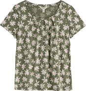 Seasalt Cornwall Appletree Floral Keyhole T-Shirt