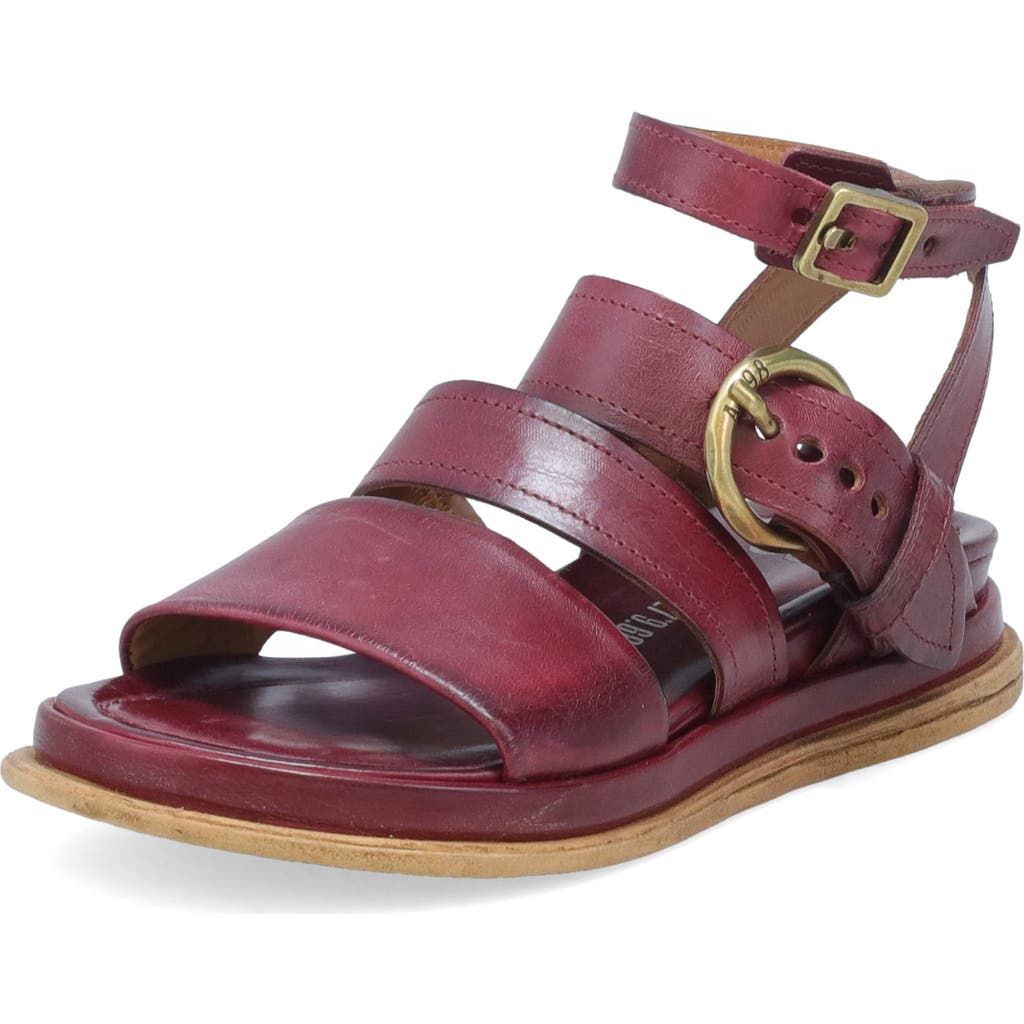 As98 A.s.98 Stiles Ankle Strap Sandal In Ruby