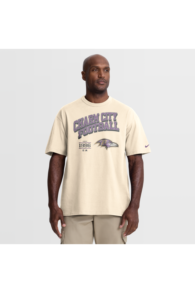 Men's Nike Natural Baltimore Ravens Vintage Mod Blown Away Max90 T-Shirt, Main, color, Natural