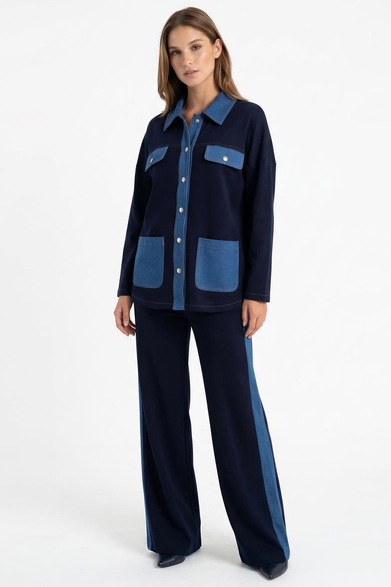 Makena Long Sleeve Pocket Knit Jacket, Alternate, color, Navy Blue