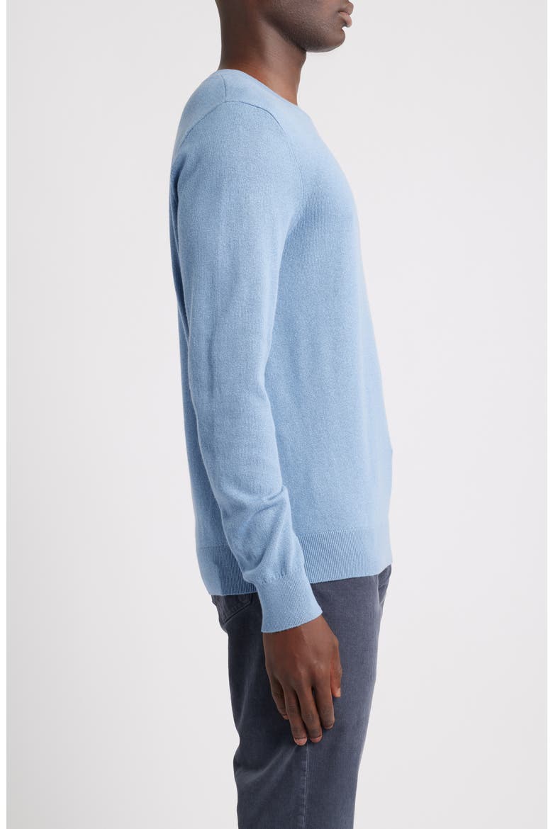 Crewneck Cotton & Cashmere Sweater, Alternate, color, BLUE POND