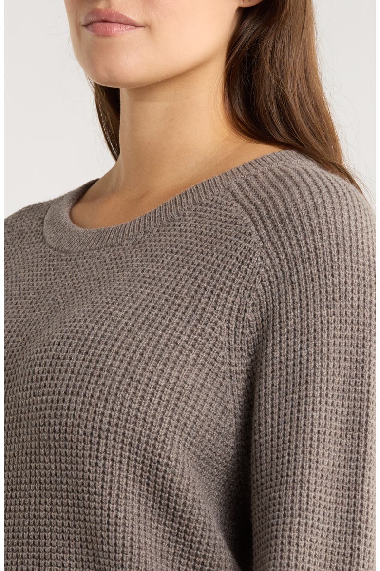 Crewneck Organic Cotton & Recycled Cashmere Sweater, Alternate, color, REED