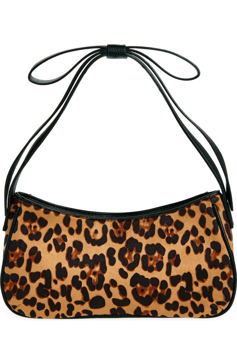 Mali + Lili Marissa Bow Leopard Recycled Vegan Leather Shoulder Bag, Alternate, color,