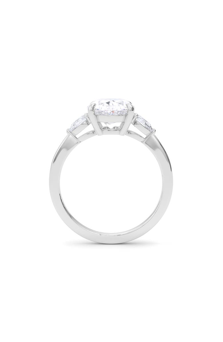HauteCarat Oval & Pear Cut Lab Grown Diamond Ring, Alternate, color, 2.00 Ctw 18K White Gold