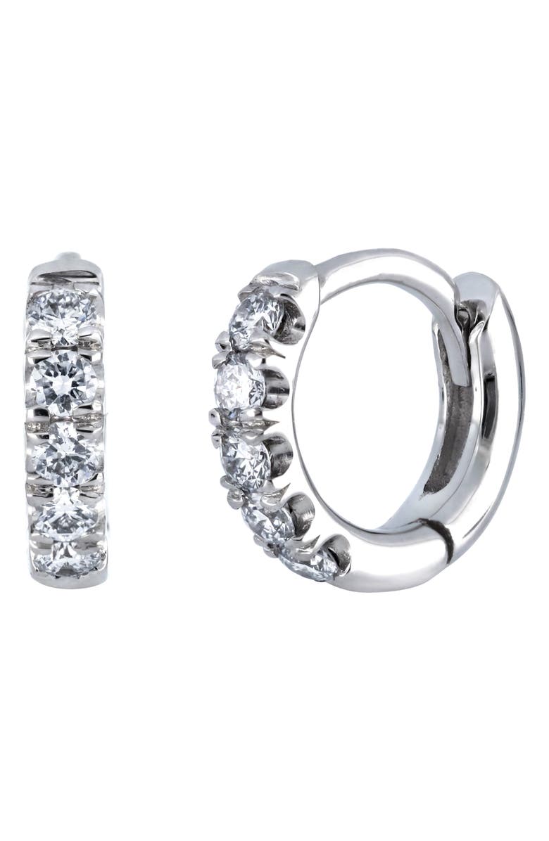 Bony Levy Icon 18K White Gold Diamond Huggie Hoop Earrings, Main, color, 