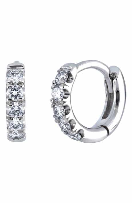 Bony Levy Icon 18K White Gold Diamond Huggie Hoop Earrings