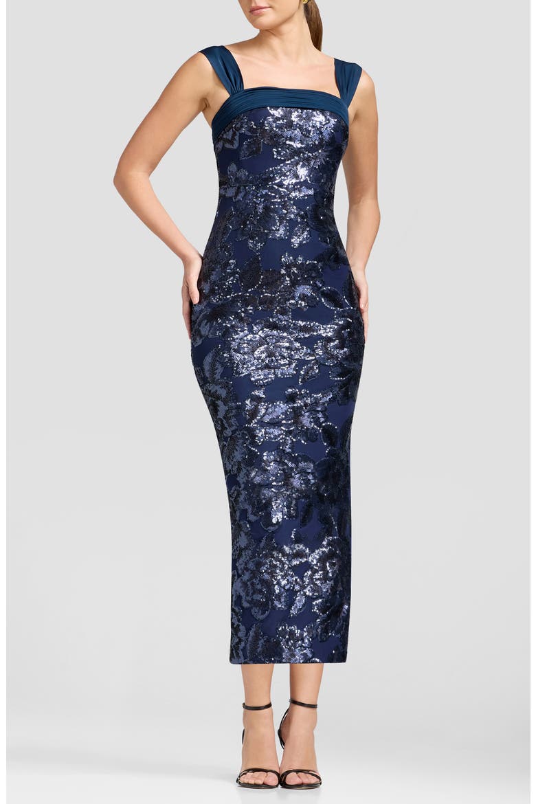 Julie Sequin Sleeveless Gown, Main, color, NAVY MULTI