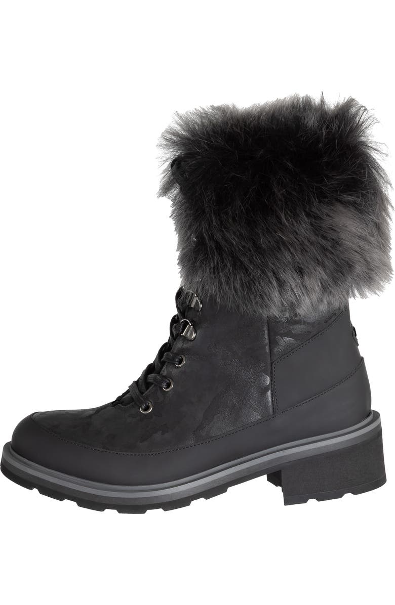 Ross & Snow Chiara Genuine Shearling Cuff Leather Boot, Alternate, color,