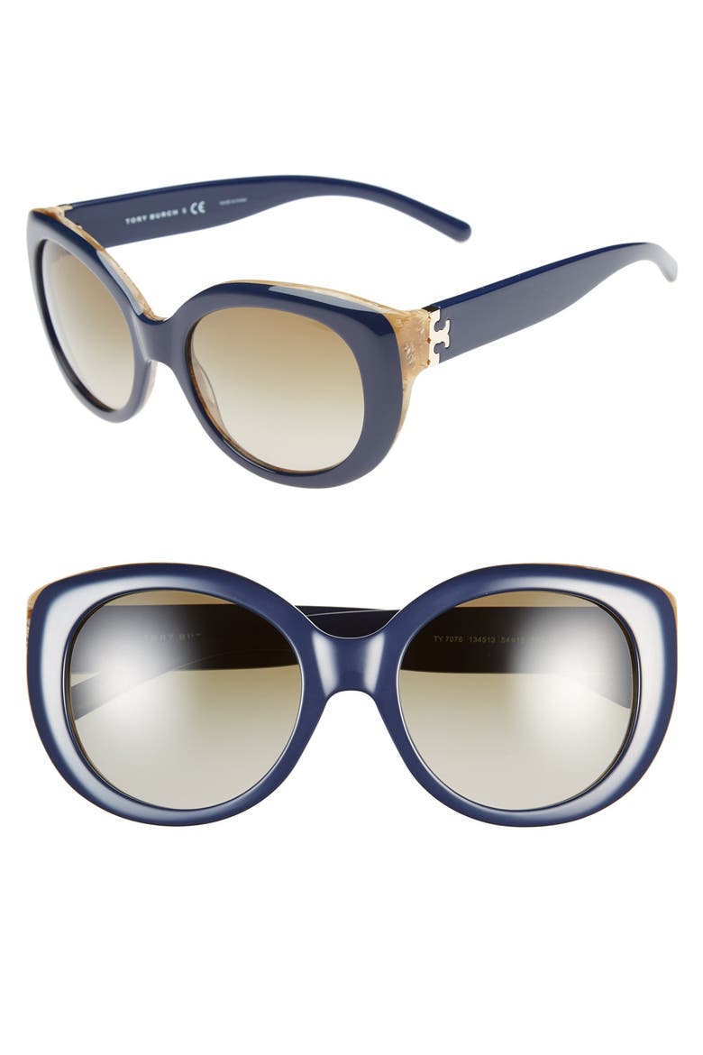 54mm Cat Eye Sunglasses, Main, color, NAVY