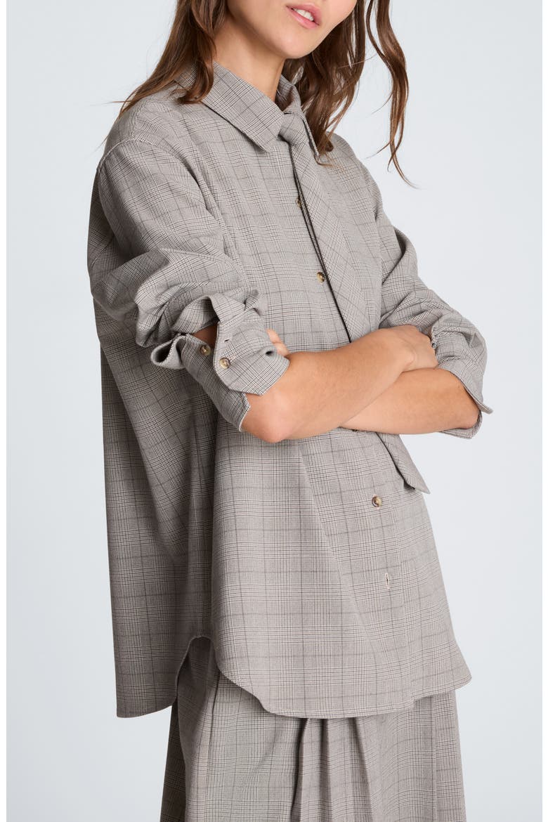 Plaid Shirt with Tie, Alternate, color, LIGHT MED BARK MULTI