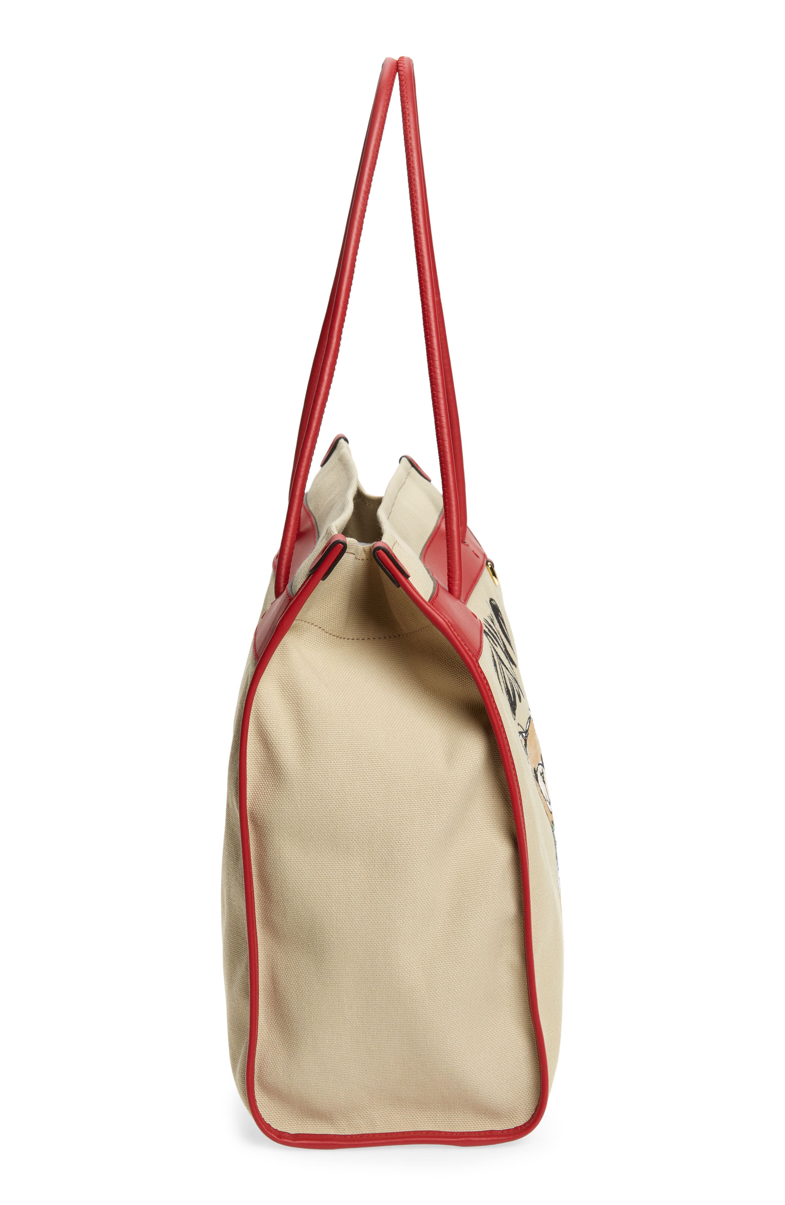 Moschino Bear Graphic Canvas Tote, Alternate, color, 