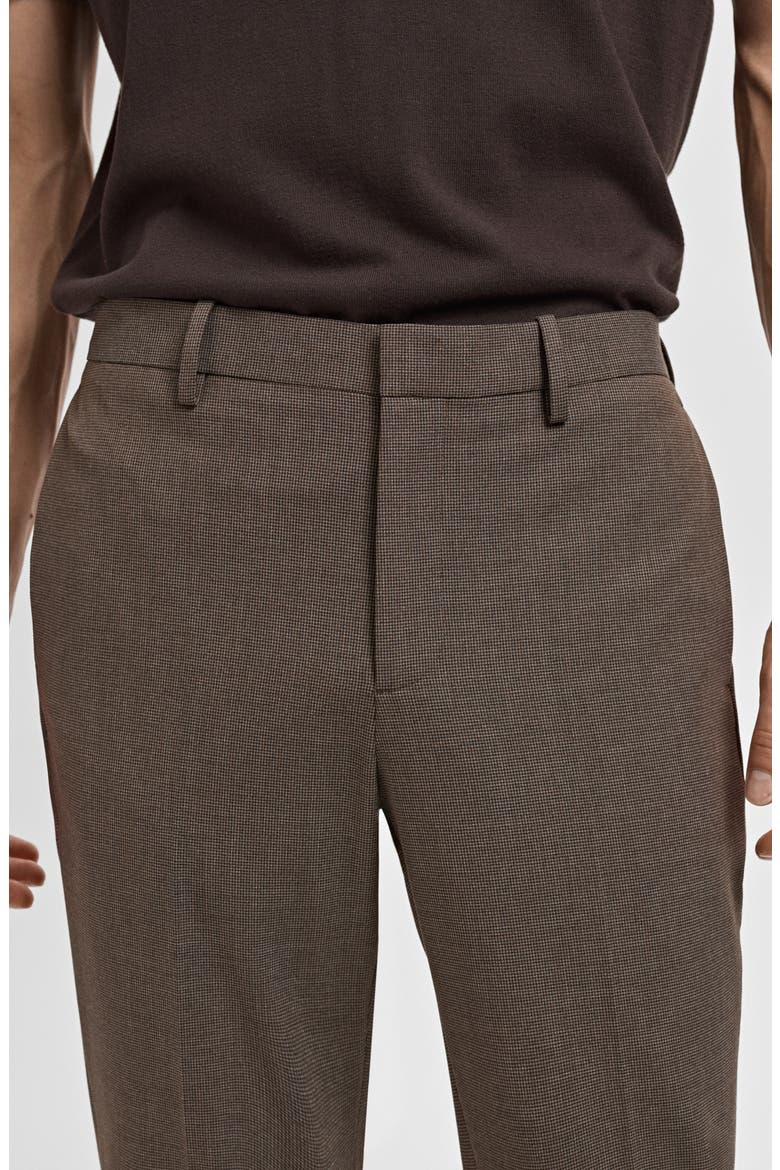 Slim Fit Flat Front Pants, Alternate, color, BROWN