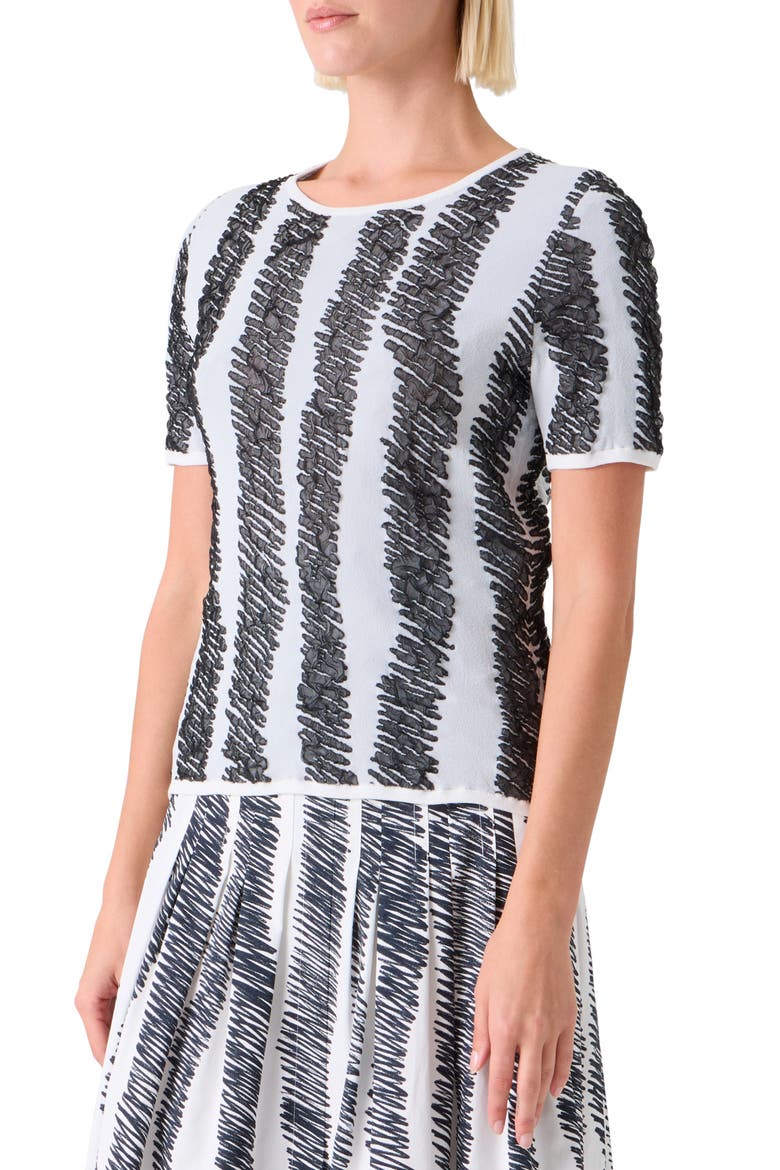 Scribble Jacquard Sweater, Alternate, color, CREAM-BLACK