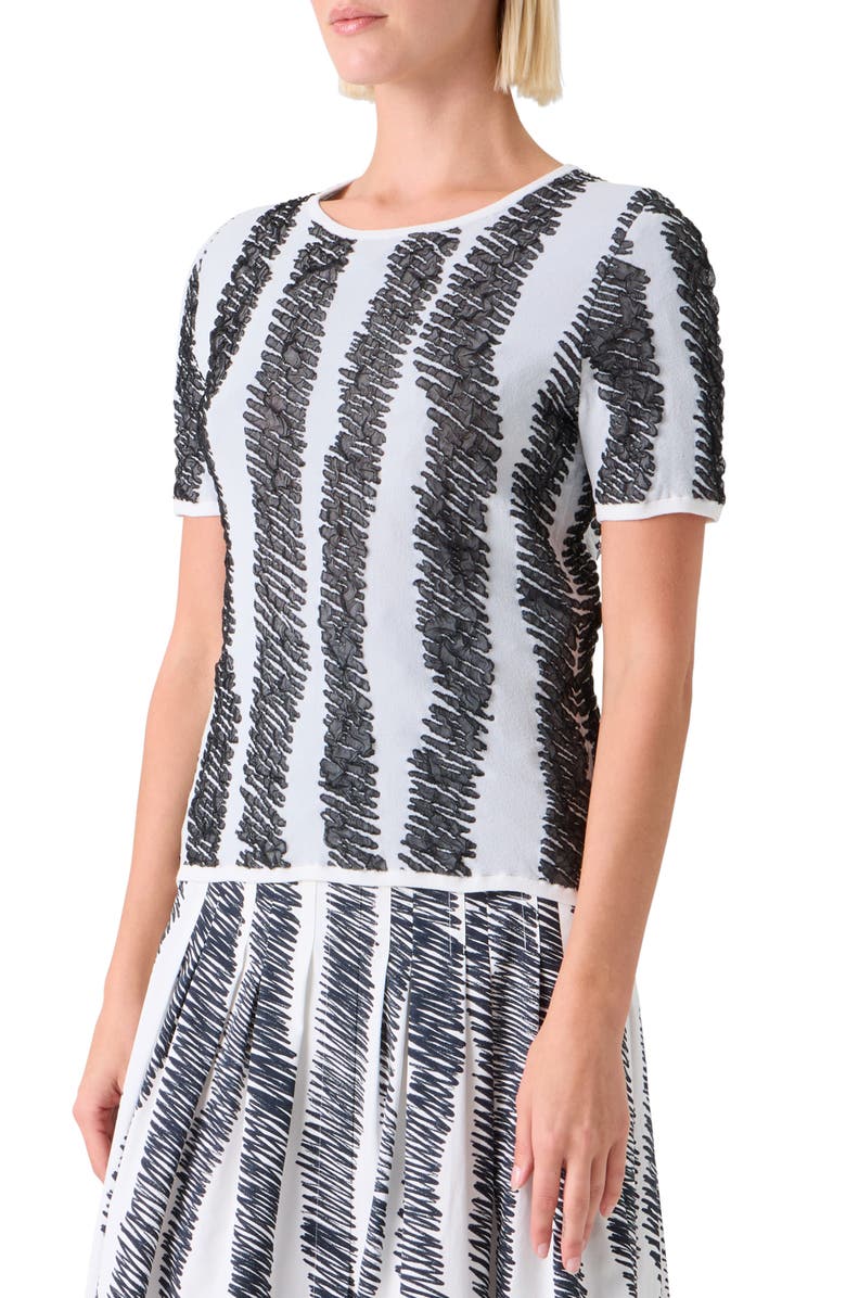 Akris punto Scribble Jacquard Sweater, Alternate, color, Cream-Black