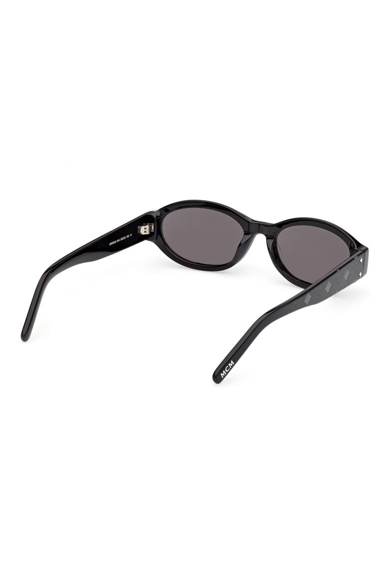 55mm Oval Sunglasses, Alternate, color, BLACK / CLASSICAL SMOKE