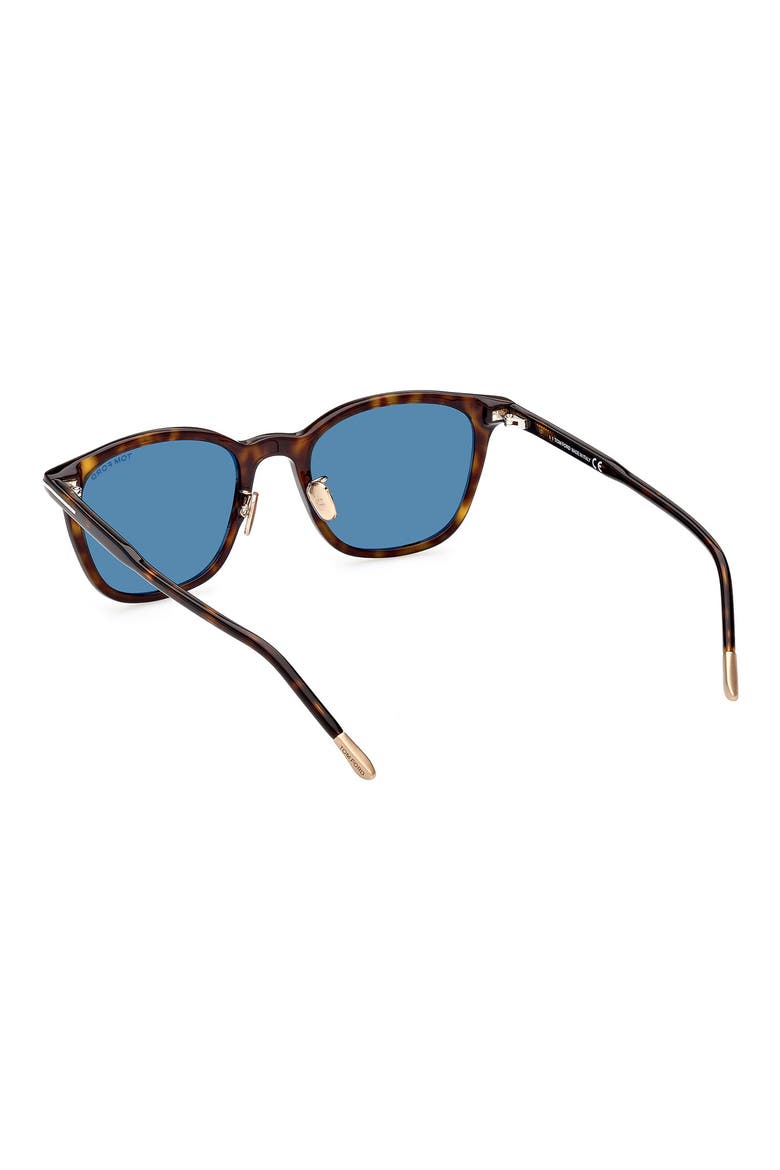 52mm Round Sunglasses, Alternate, color, DARK HAVANA / BLUE